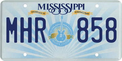 MS license plate MHR858
