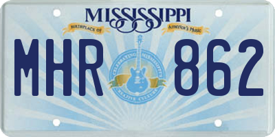 MS license plate MHR862