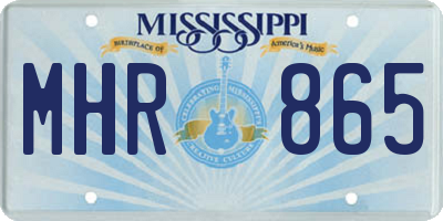 MS license plate MHR865