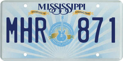 MS license plate MHR871