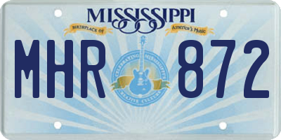 MS license plate MHR872