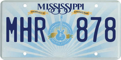MS license plate MHR878