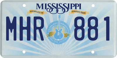 MS license plate MHR881