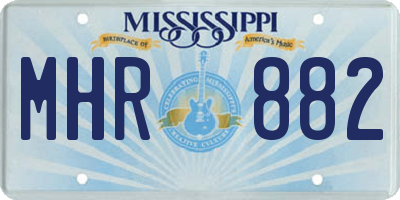 MS license plate MHR882