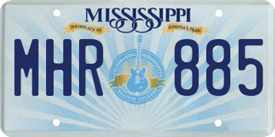 MS license plate MHR885
