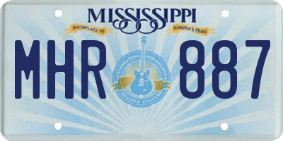MS license plate MHR887
