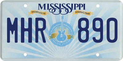 MS license plate MHR890