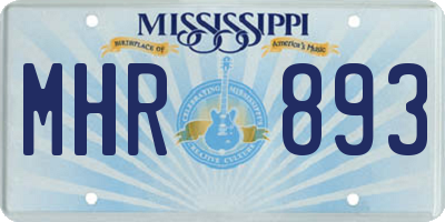 MS license plate MHR893