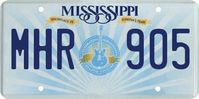 MS license plate MHR905