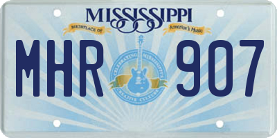 MS license plate MHR907