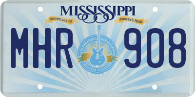 MS license plate MHR908