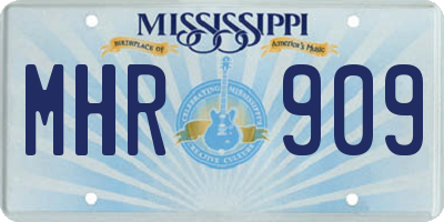 MS license plate MHR909