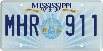 MS license plate MHR911
