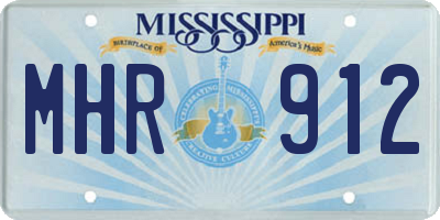 MS license plate MHR912