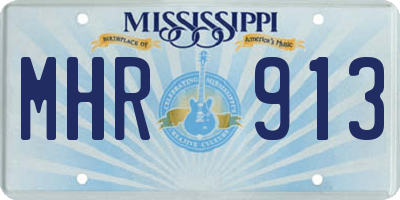 MS license plate MHR913