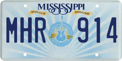 MS license plate MHR914