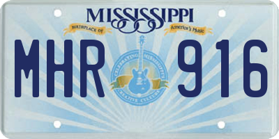 MS license plate MHR916
