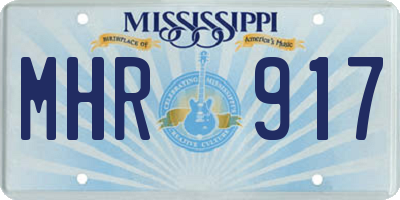 MS license plate MHR917