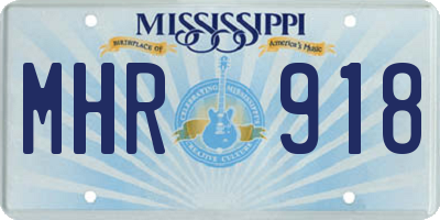 MS license plate MHR918