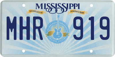 MS license plate MHR919