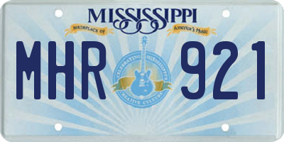 MS license plate MHR921