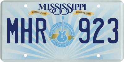 MS license plate MHR923