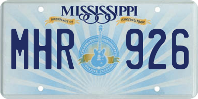 MS license plate MHR926