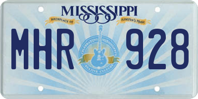 MS license plate MHR928