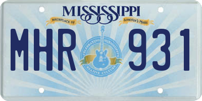 MS license plate MHR931