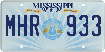 MS license plate MHR933