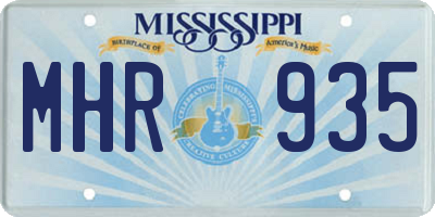 MS license plate MHR935