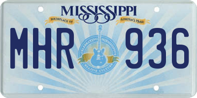 MS license plate MHR936