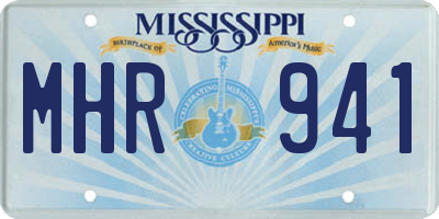 MS license plate MHR941