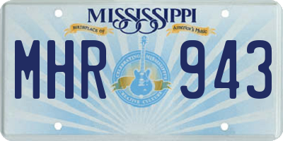 MS license plate MHR943