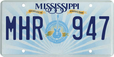 MS license plate MHR947