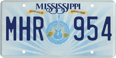 MS license plate MHR954