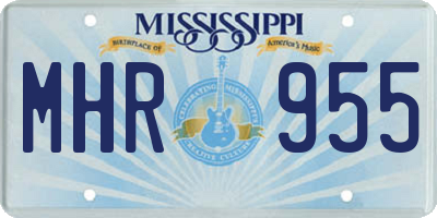 MS license plate MHR955