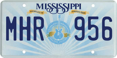 MS license plate MHR956