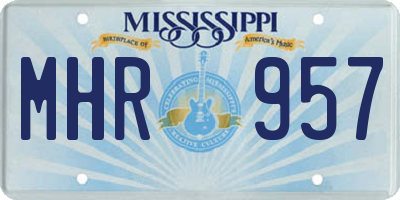 MS license plate MHR957
