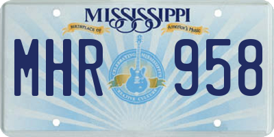 MS license plate MHR958
