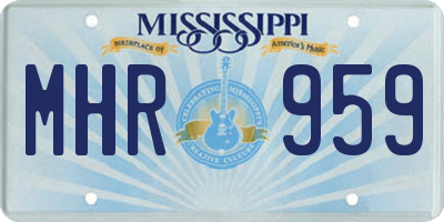 MS license plate MHR959