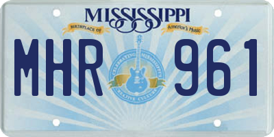 MS license plate MHR961