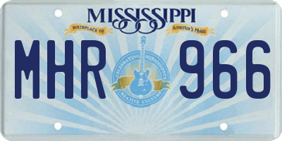 MS license plate MHR966