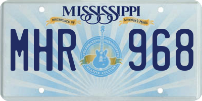 MS license plate MHR968