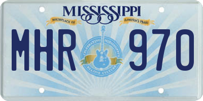 MS license plate MHR970