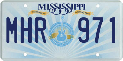 MS license plate MHR971
