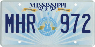 MS license plate MHR972