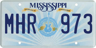 MS license plate MHR973