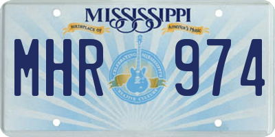 MS license plate MHR974