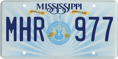 MS license plate MHR977